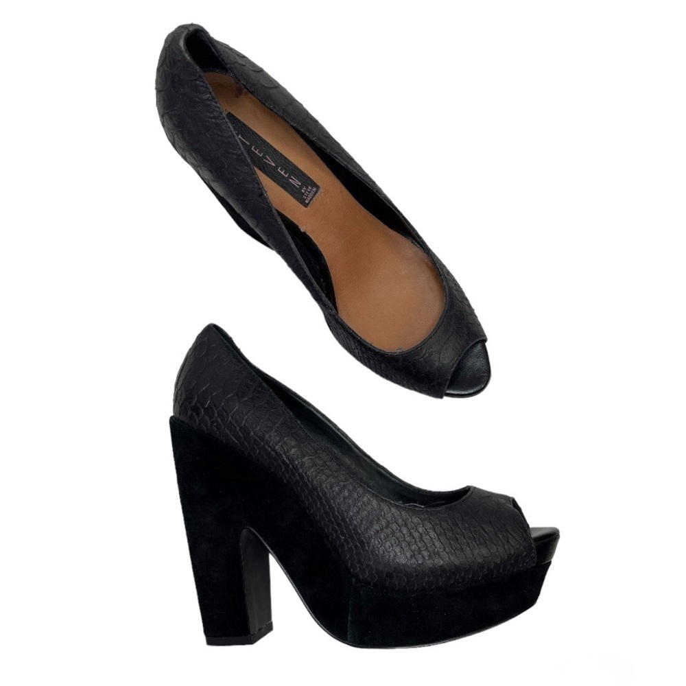 STEVEN BY STEVE MADDEN Noizey Leather Peep Toe Chunky Heels size 9 - Picture 10 of 10